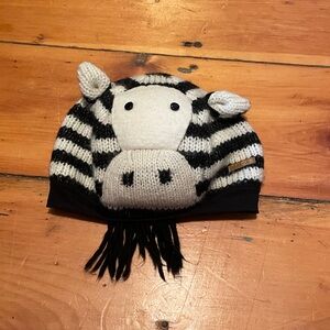 Striped Zebra Knit Beanie